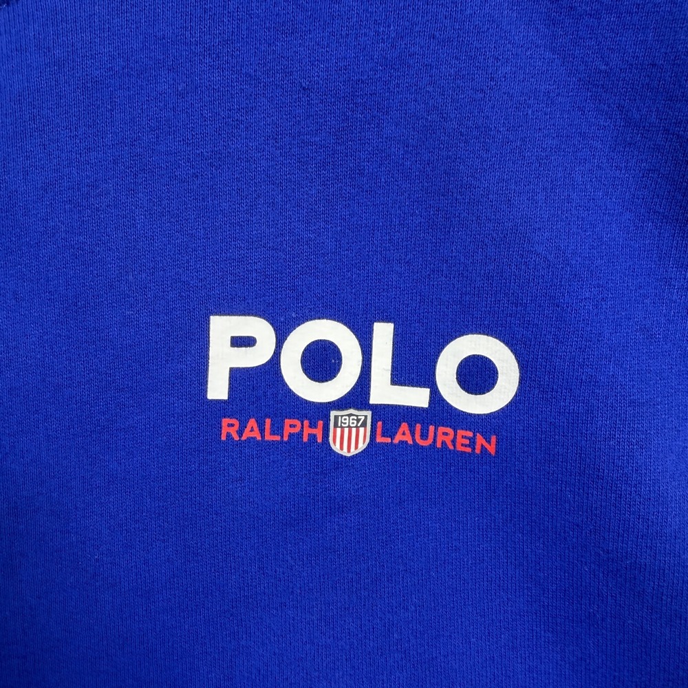 Polo Ralph Lauren Sweatshirt Dress Logo Tape Blue White M - Picture 4 of 9